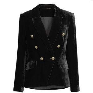 Elie Tahari Double-Breasted Velvet Blazer